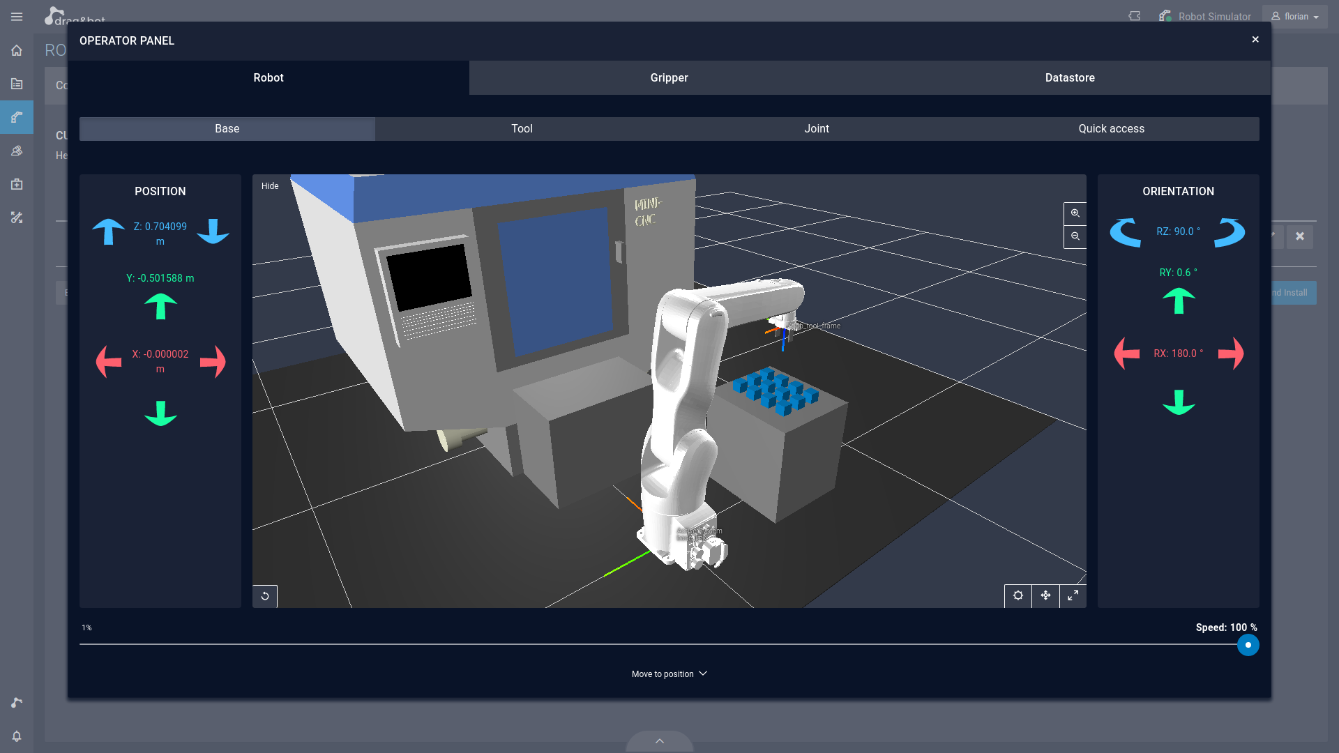 simulator robot robots setup bot drag